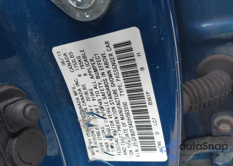 2013 Honda Civic Lx from USA, damaged, VIN 2HGFB2F54DH563350